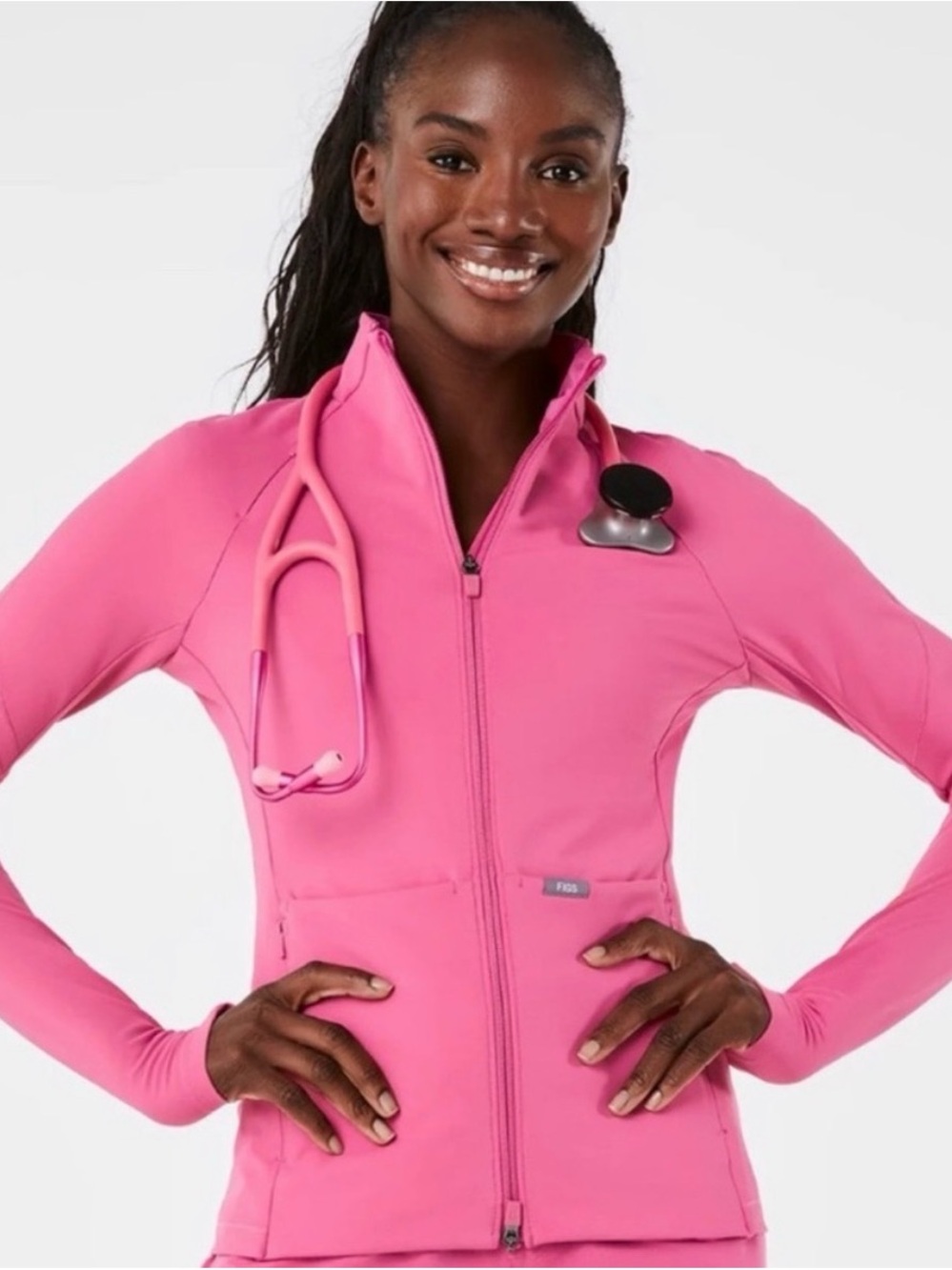NWT Figs Fink Pink Knit Jacket XS SOLD OUT